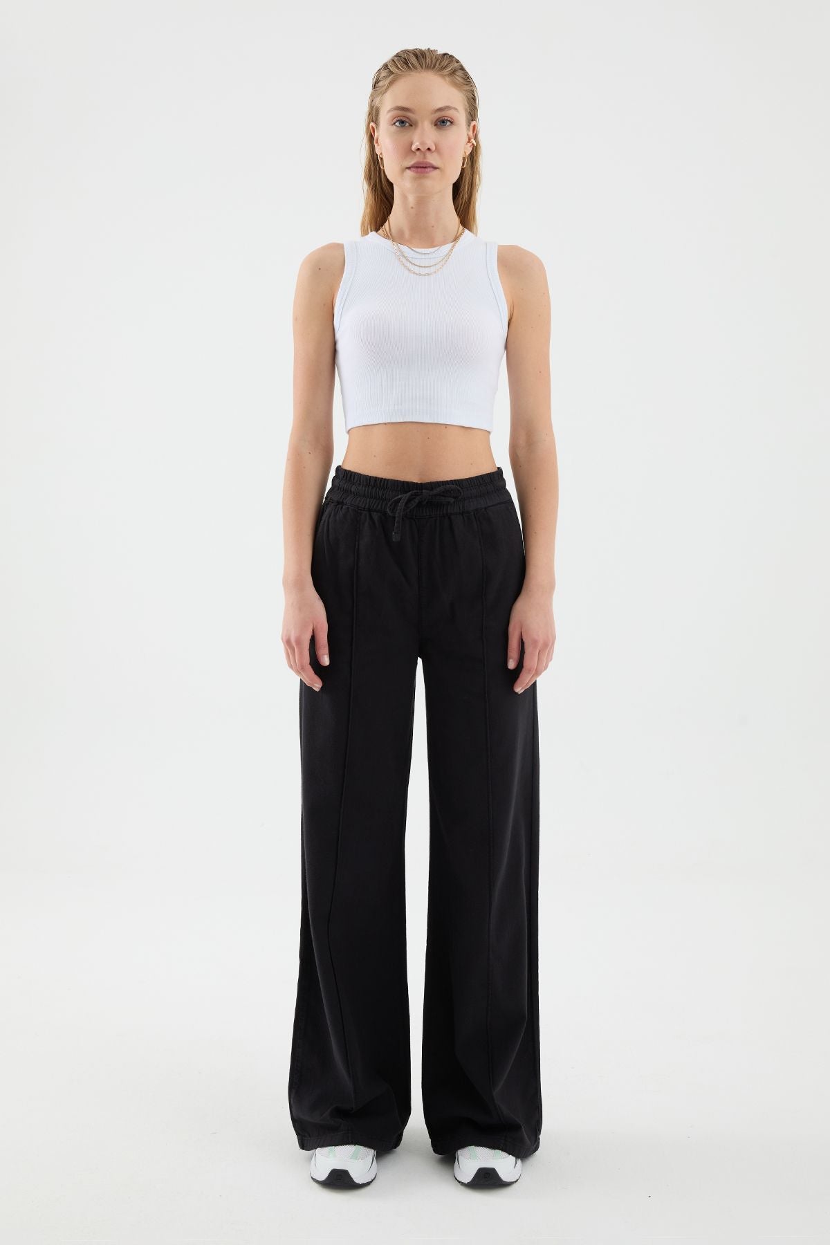 Derp Wide Leg Fit Black Women's Linen Pants