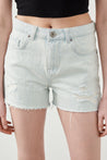  Ra Denim-Ruhe Light Blue Destroyed Women’s Denim Shorts-5