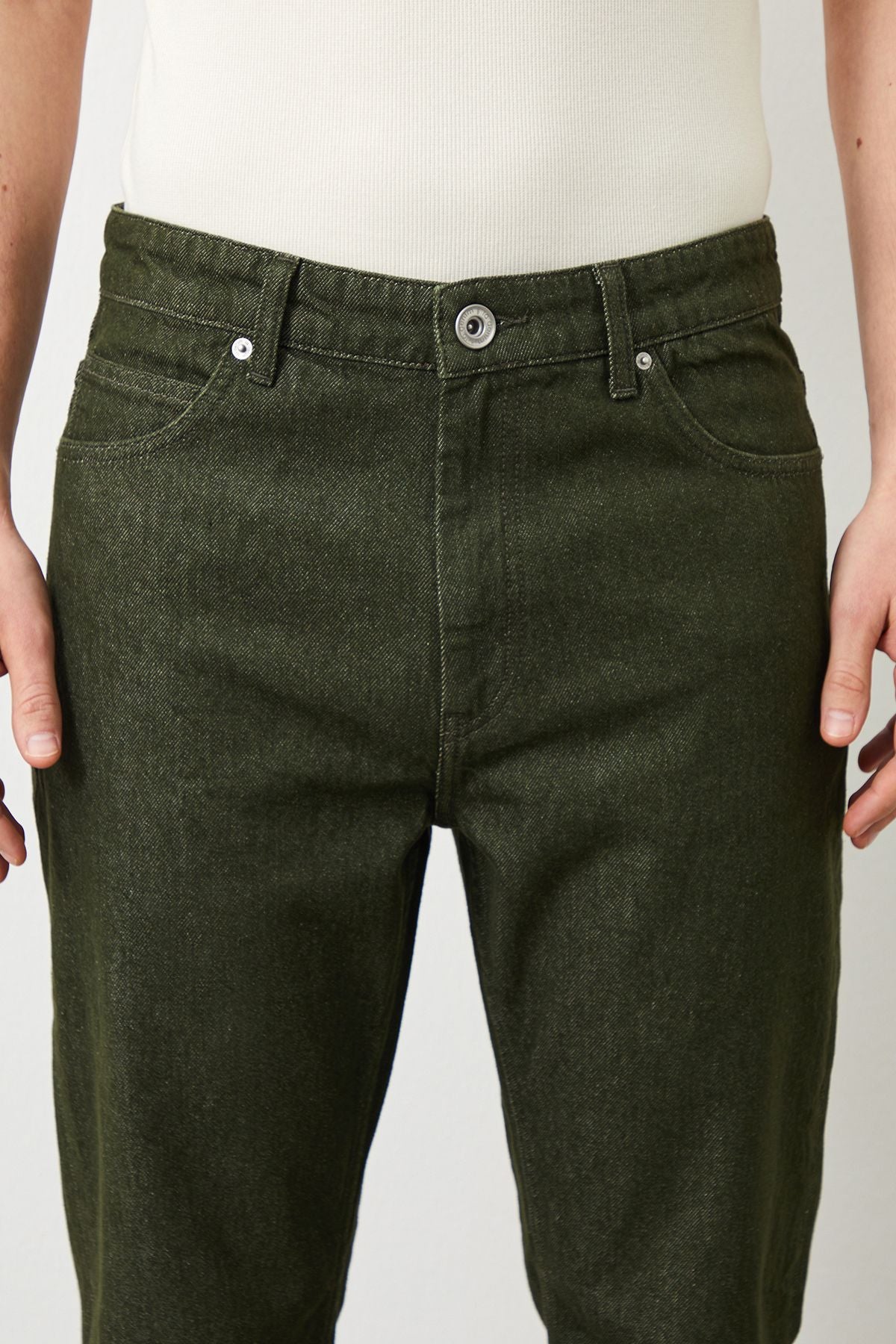  Ra Denim-Drej Loose Fit Green Men's Jeans-5