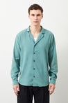  Ra Denim-Tenedos Regular Fit Green Men's Linen Shirt-1