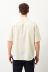  Ra Denim-Nix Oversize Fit Beige Men's Linen Shirt-4