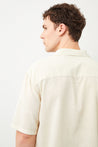  Ra Denim-Nix Oversize Fit Beige Men's Linen Shirt-5