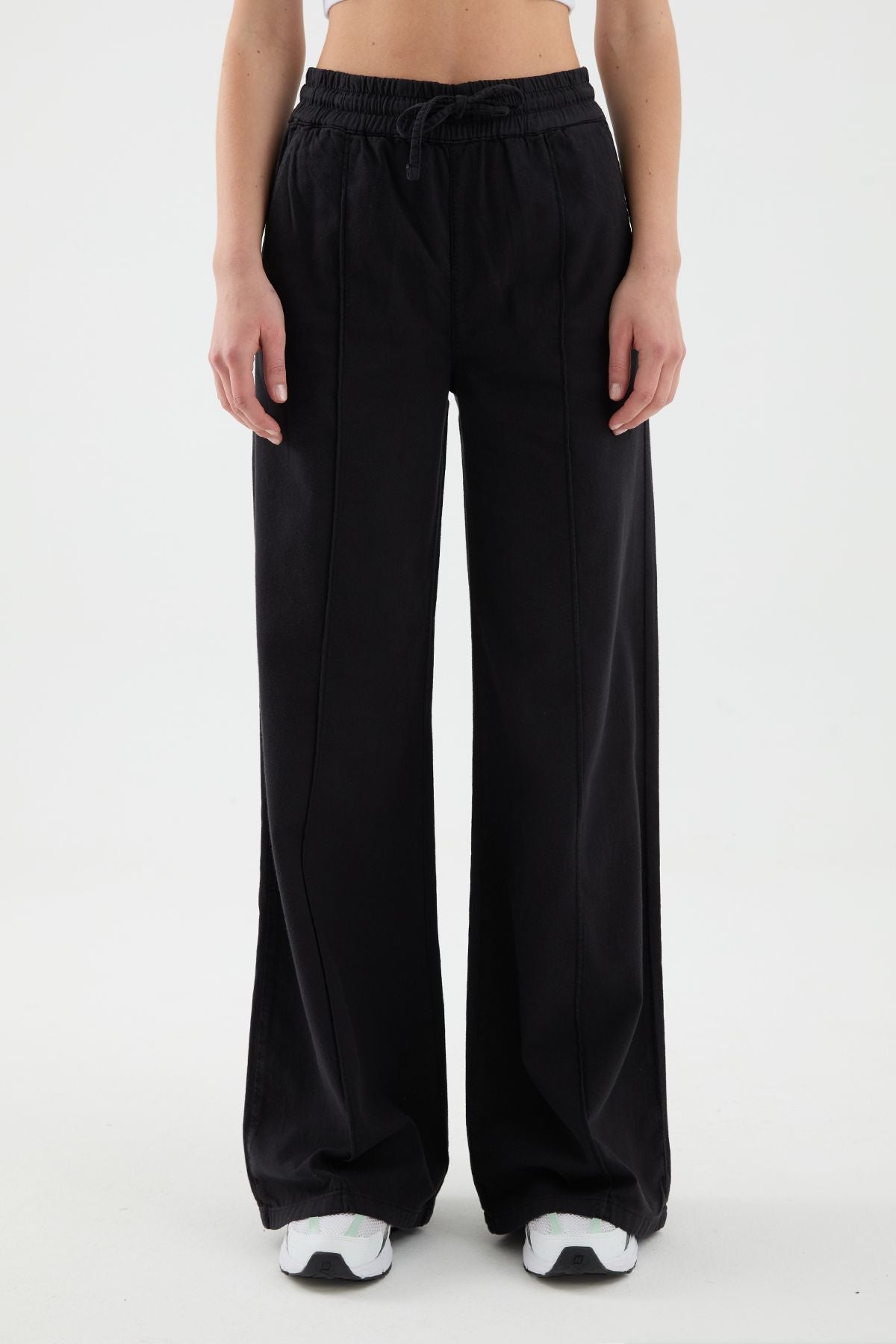 Derp Wide Leg Fit Black Women's Linen Pants