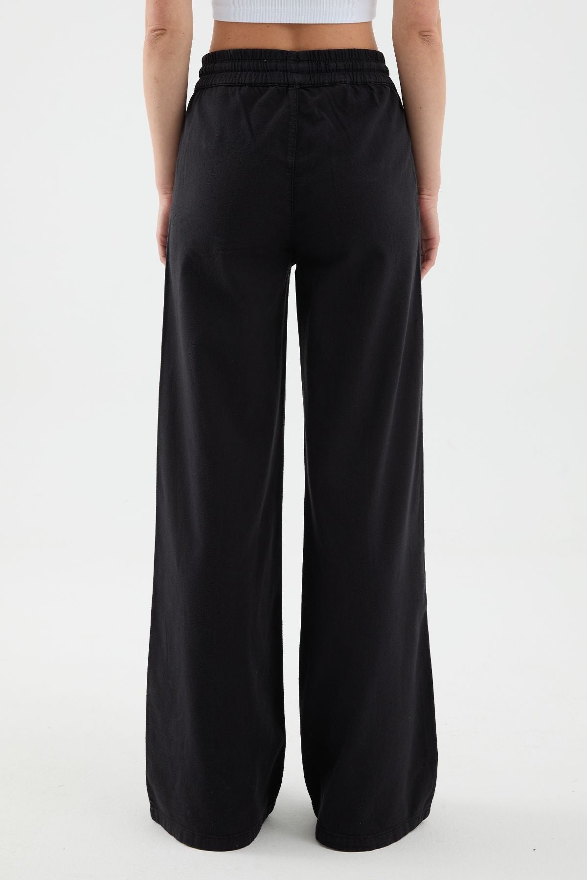 Derp Wide Leg Fit Black Women's Linen Pants