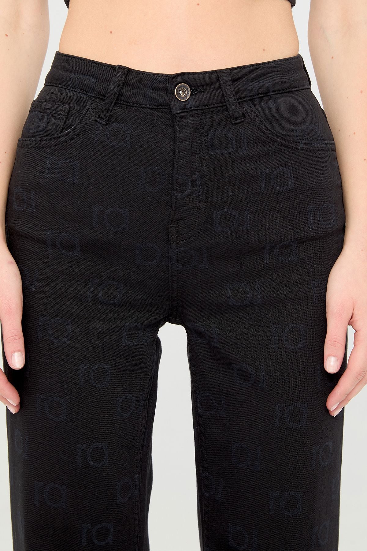 Odin Wide Leg Fit Black Ra Logo Women's Jeans