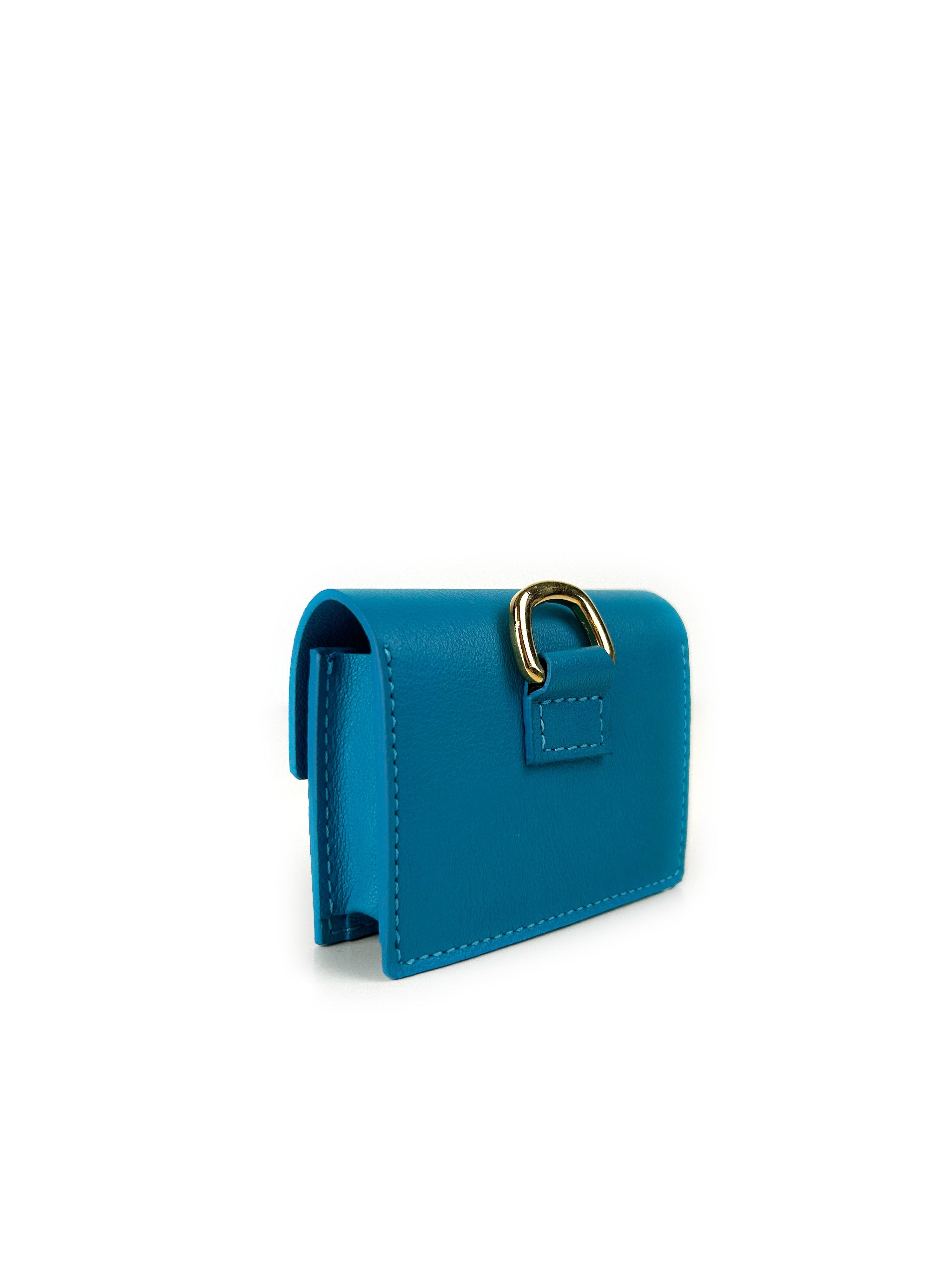 AirPods Case in blue leather by Italian Designer Alberto Olivero