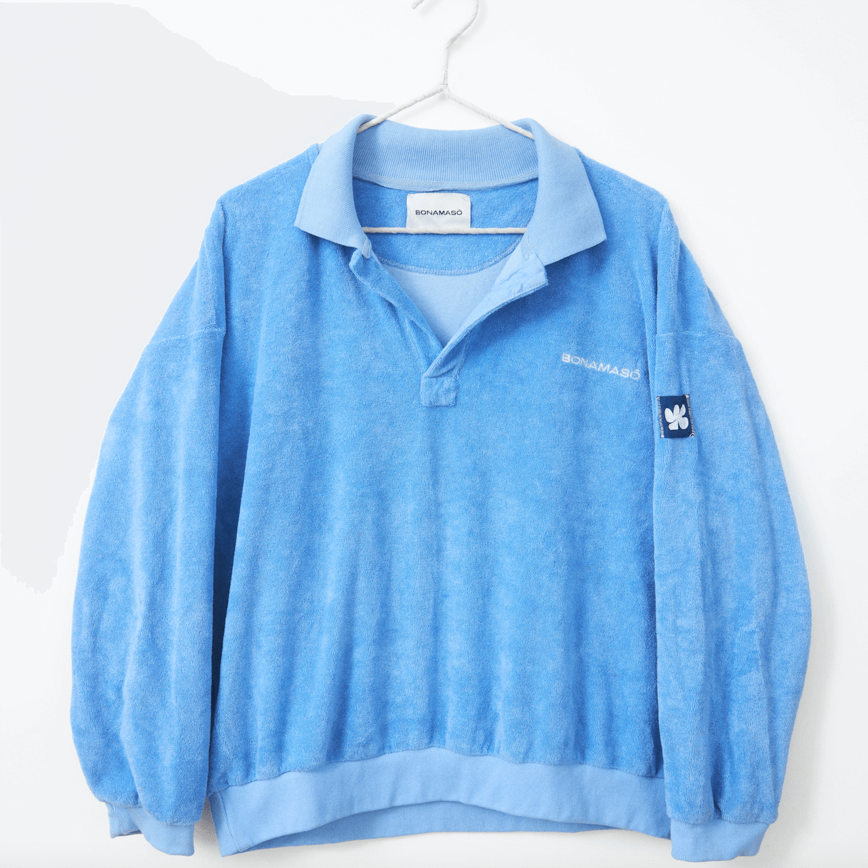 Blue Terry Polo Sweater