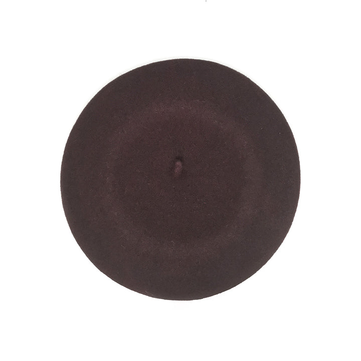 Chocolate Brown Merino Wool Beret "Wild & Free"