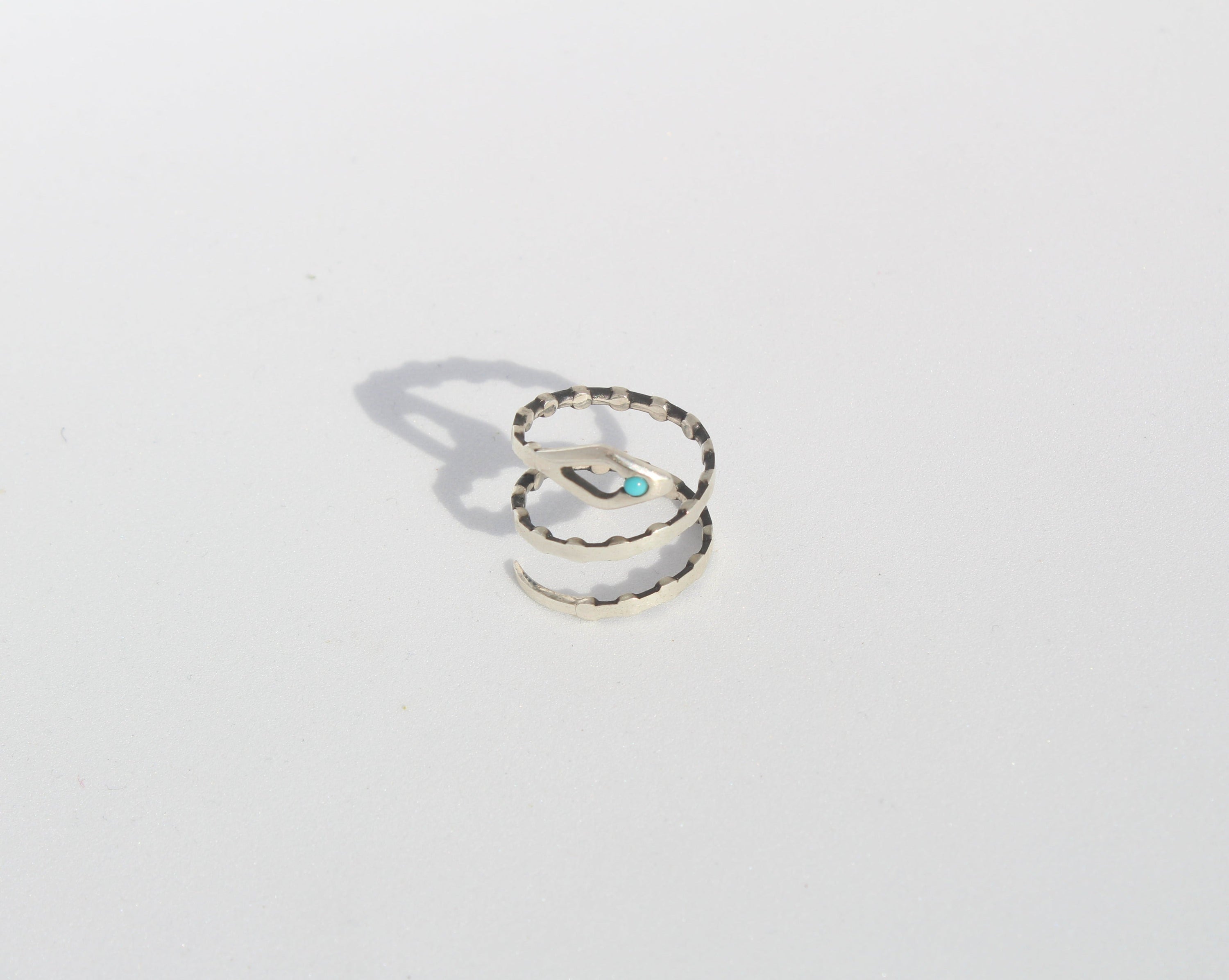 FANN! Naja triple silver ring #1 with turquoise crystal