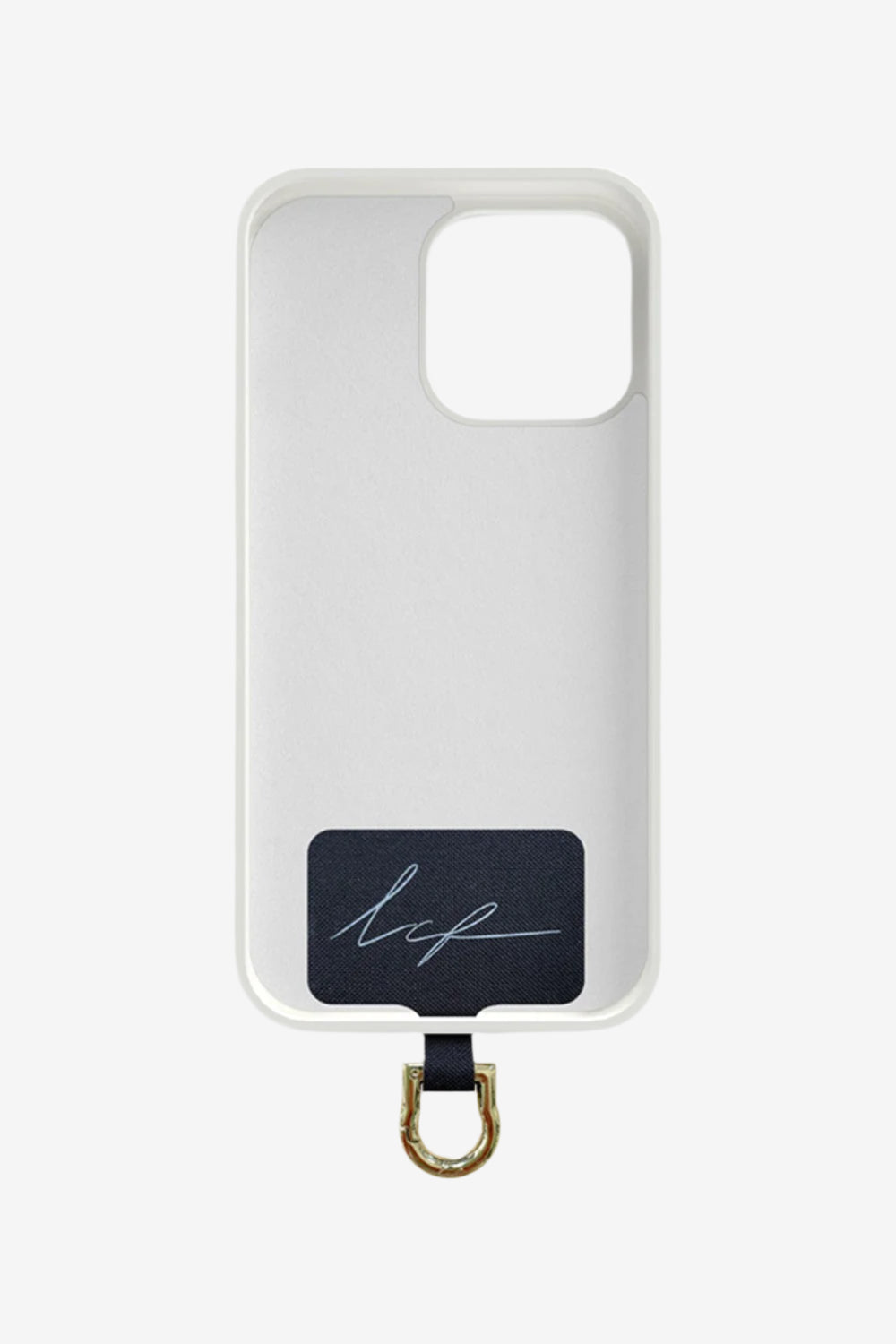 Gold Universal Phone Chain Adapter by La Coque Française installed in phone case.