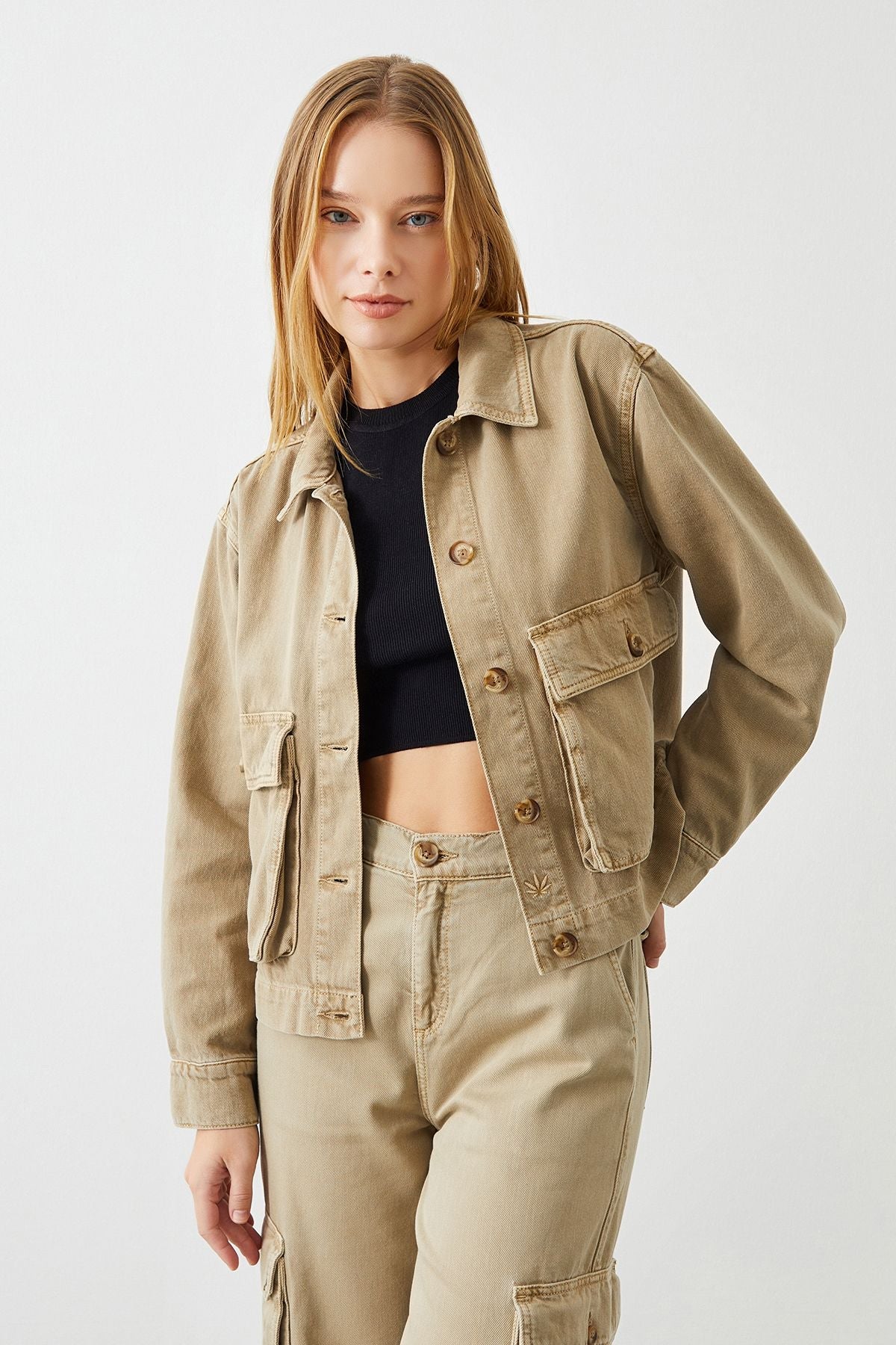  Ra Denim-Lima Beige Women's Hemp Jacket-1