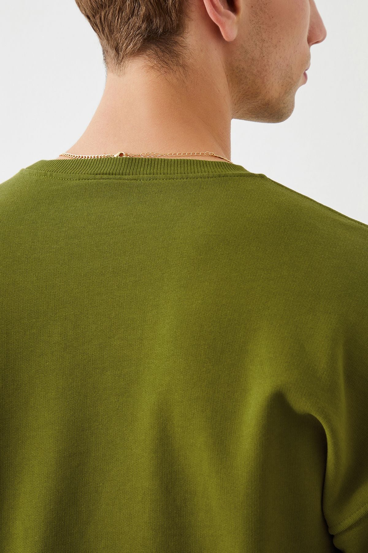  Ra Denim-Ziggy Crop Oversize Green Men's Sweatshirt-4