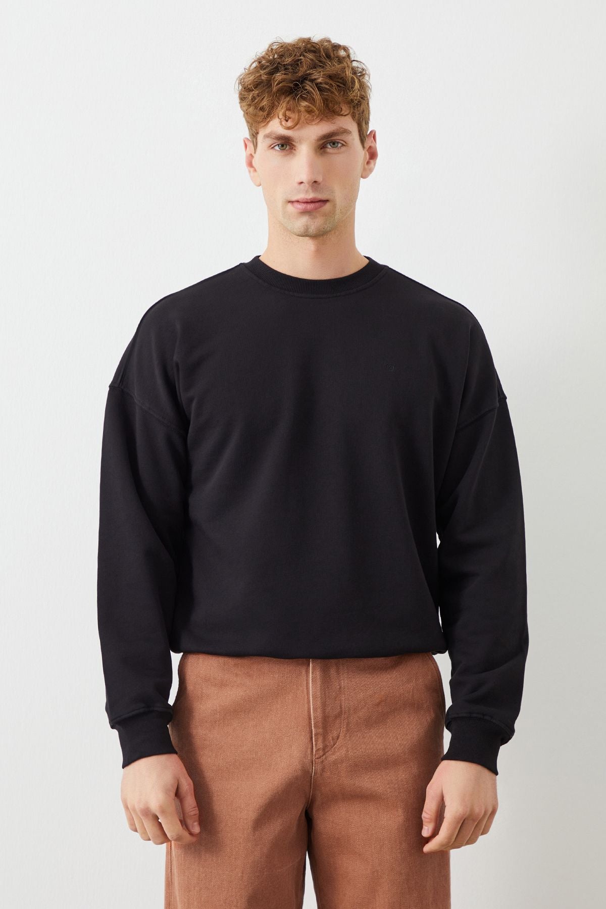  Ra Denim-Ziggy Crop Oversize Black Men's Sweatshirt-2