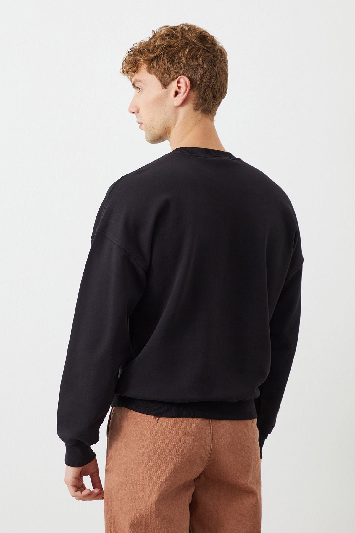  Ra Denim-Ziggy Crop Oversize Black Men's Sweatshirt-4