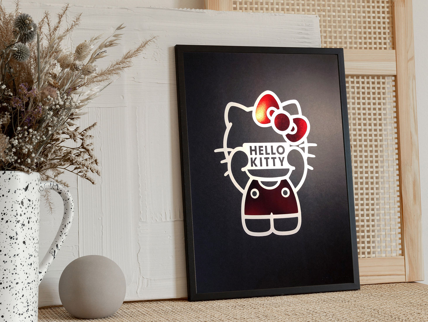 Hello Kitty Portrait Iconic Art Print White Signboard