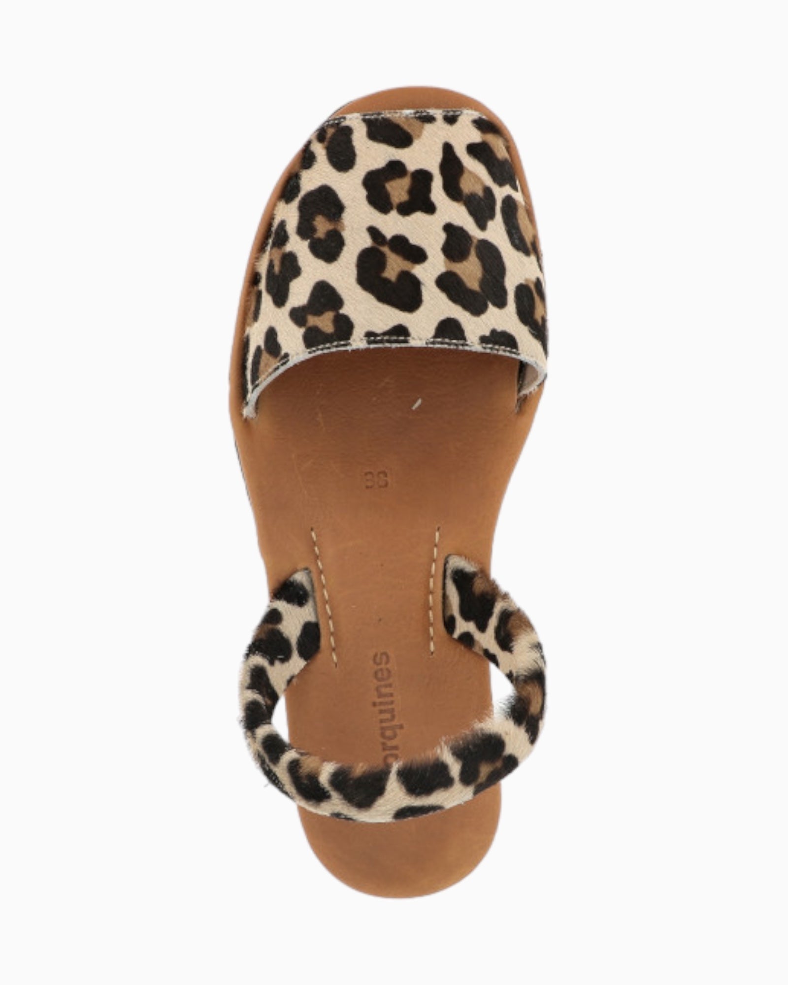 Leopard print Avarca sandals with nappa leather and tyre-tread sole.