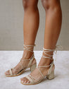 ALOHAS - Suede Lace Sandals | Beige