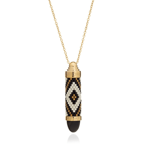 AZUNI - Black Lynx Totem Bullet Necklace