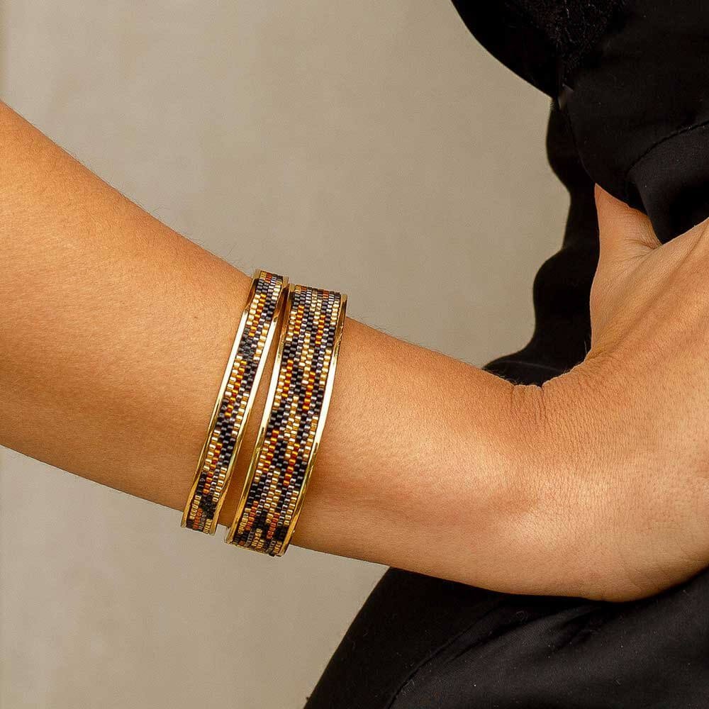 AZUNI - Totem Wide Bangle | Panther