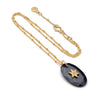 AZUNI - Troy Necklace Oval Star Pendant | Black Onyx