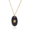 AZUNI - Troy Necklace Oval Star Pendant | Black Onyx