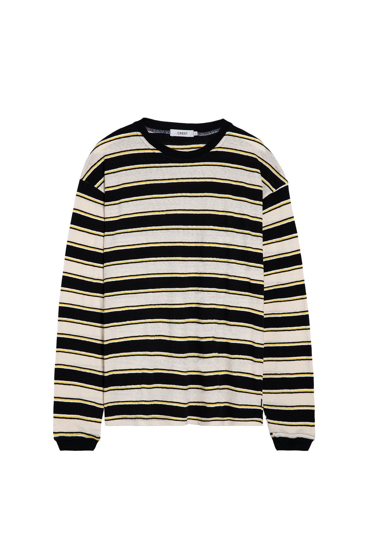 CREST - Border Long Sleeves T-Shirt | Black Stripes