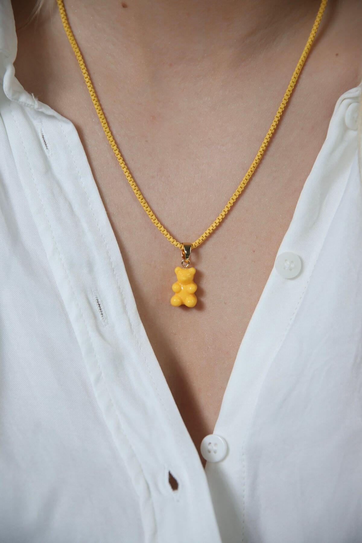 CRYSTAL HAZE - Classic Nostalgia Bear Pendant | Yellow