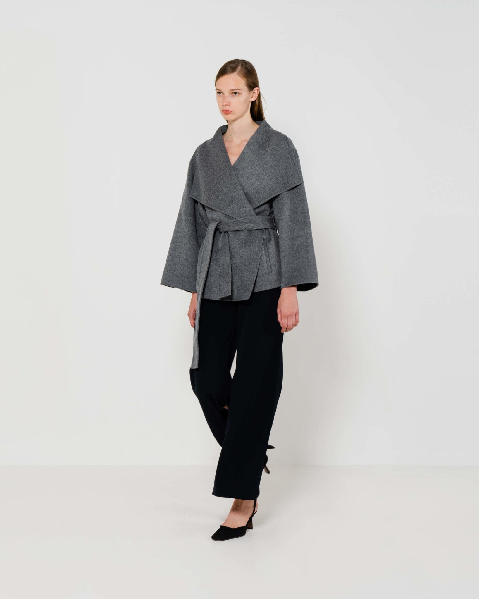 EMIN + PAUL - Wrap-over wool coat | Grey