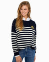 FIVE JEANS - Striped Cashmere Sweater | Navy Blue