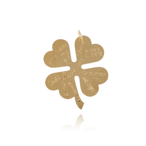 HYPSO PARIS - Clover and Striped Heart Pendant | Gold