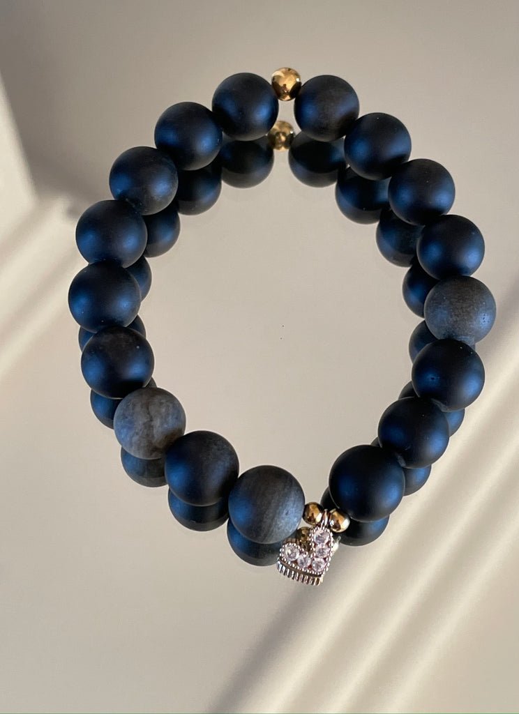 KARMA BY HANNA - Tiny heart Obsidian Bracelet