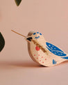 Eco-friendly gift: Hand-painted French ash bird sculpture