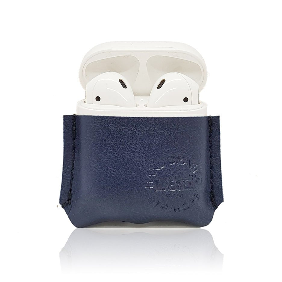 lnestudio - Vegan AirPods Cover in Navy Blue textured vegan leather