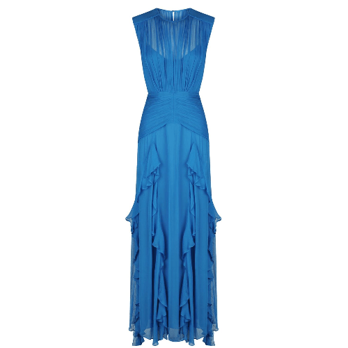 SHONA JOY - Round Neck Maxi Dress | Pacific Blue