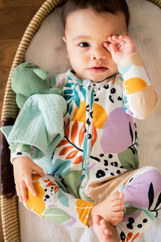 Baby wearing TILOUCO - Organic Cotton Baby Pyjamas | Tropic