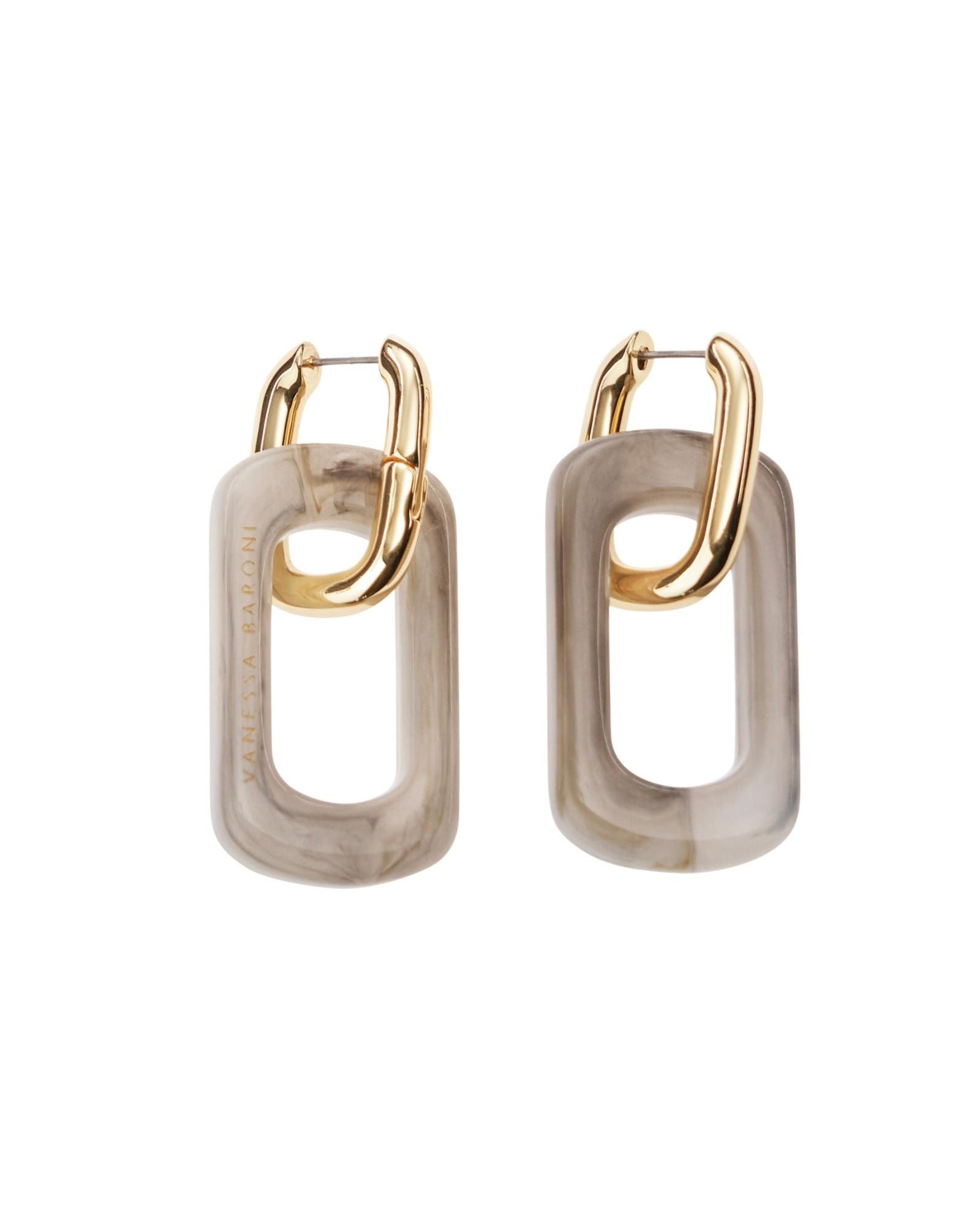 VANESSA BARONI - Edge with gold Earrings | Marble