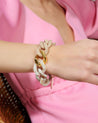 VANESSA BARONI - Flat Chain Bicolour Bracelet | Marble & Beige