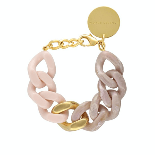 VANESSA BARONI - Flat Chain Bicolour Bracelet | Rose & Marble